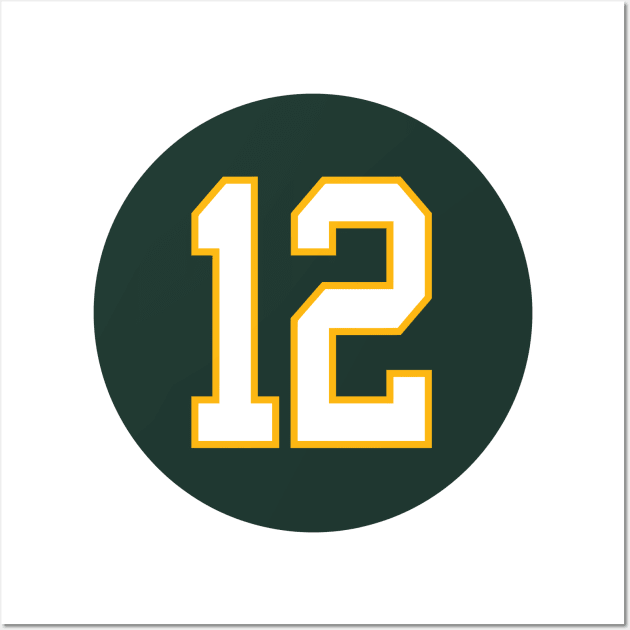 Aaron Rodgers Green Bay Packers Number 12 Jersey Inspired Wall Art by naesha stores